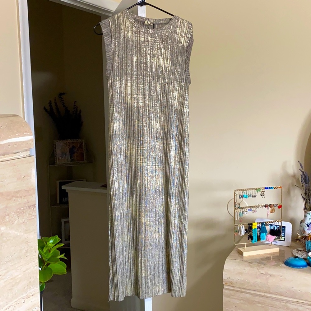 Beautiful shiny dress from Anthropologie size xs mid length